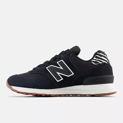 Giày New Balance 574 Nữ Màu Đen Trắng Họa Tiết Ngựa Vằn